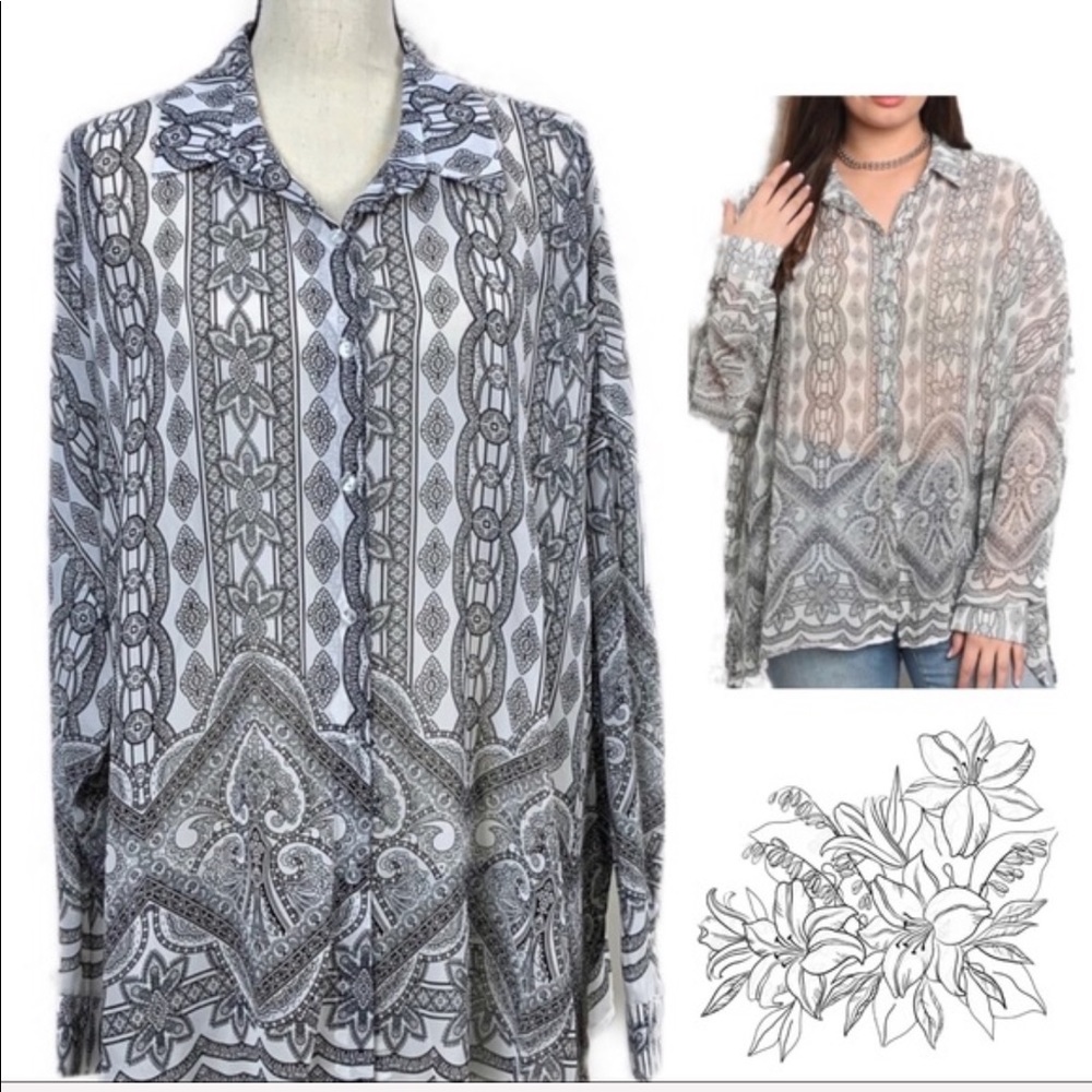 Beautiful Plus Tunic Blouse - Picture 2 of 8